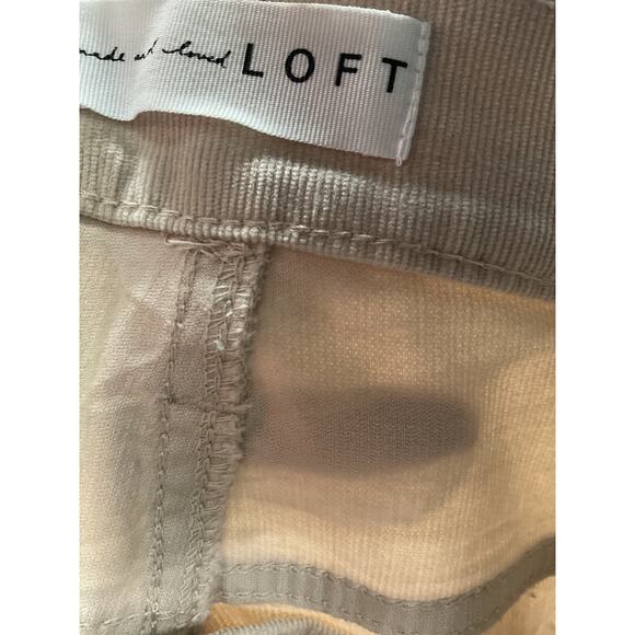 LOFT Cream Corduroy Tapered Pants 28 - Picture 3 of 4